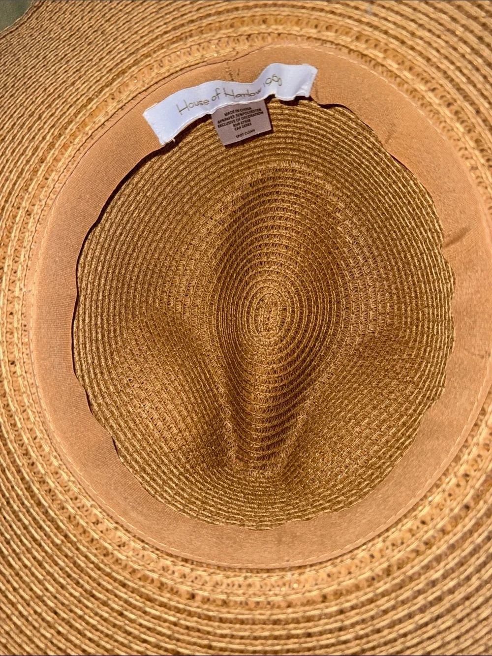 House of Harlow 1960 Tan Braided Wide Brim Sun Hat